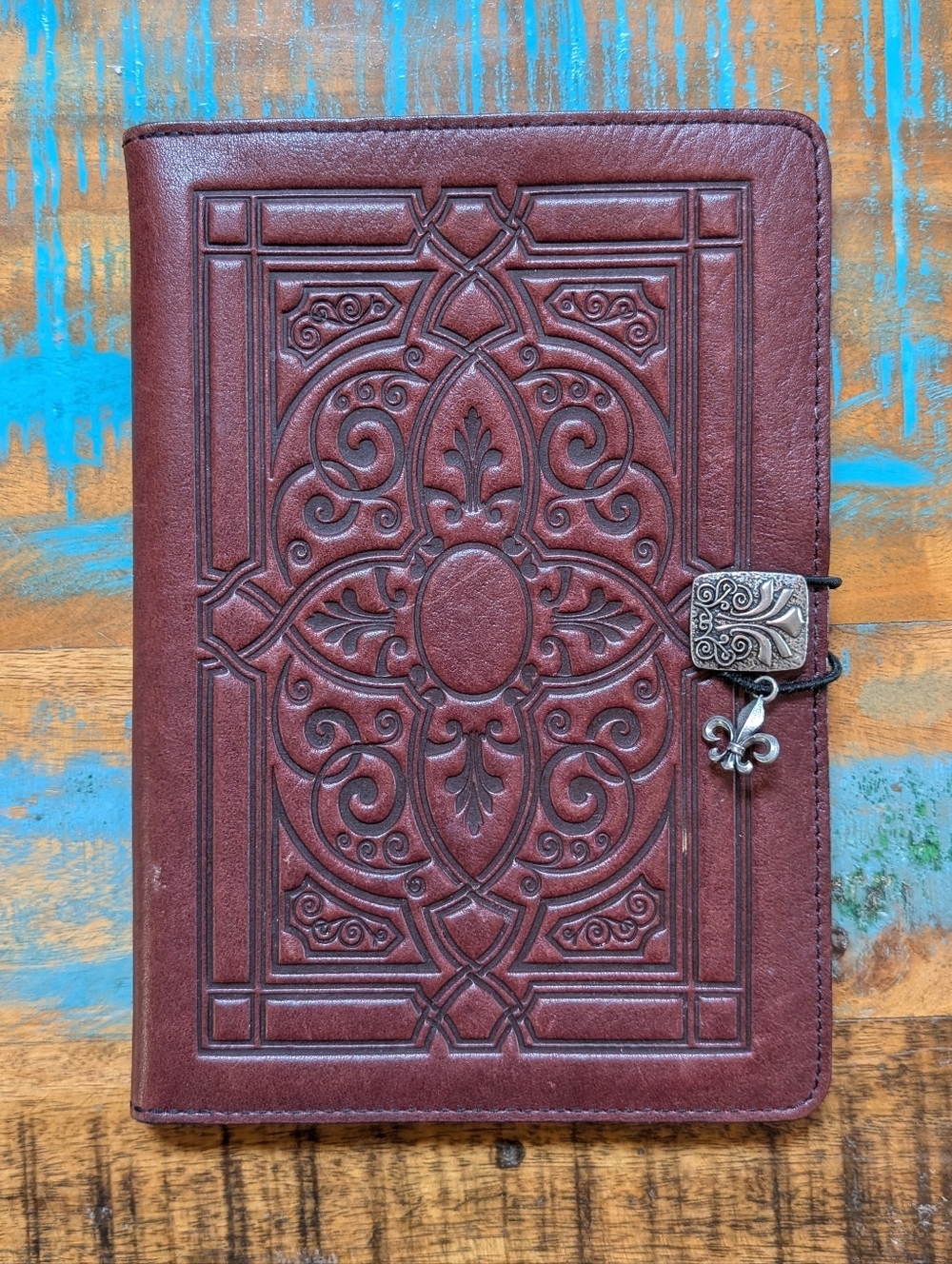 Oberon Design Embossed Leather iPad Mini Cover in Deep Brown